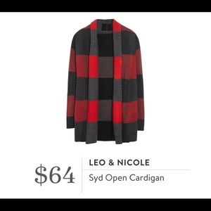 Red Gray Black Striped Cardigan